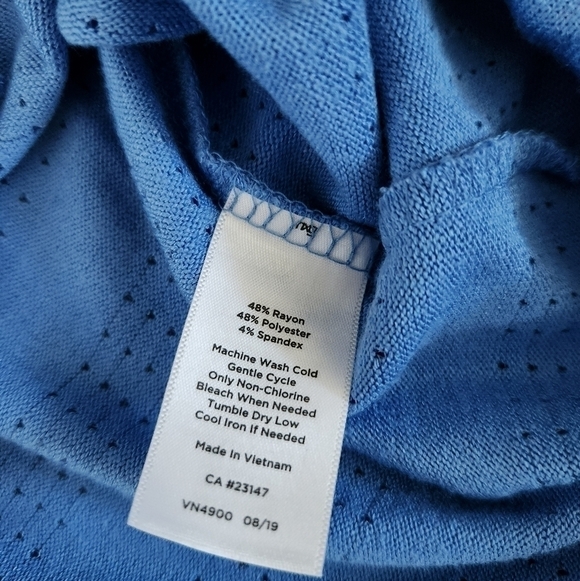 T by Talbots Pointelle Stripe Raglan Pullover Petite - Picture 8 of 8